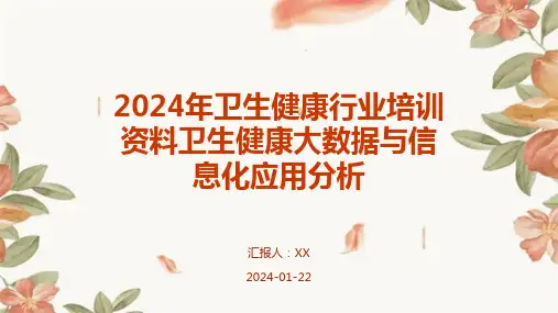 2024年卫生健康行业培训资料卫生健康大数据与信息化应用分析