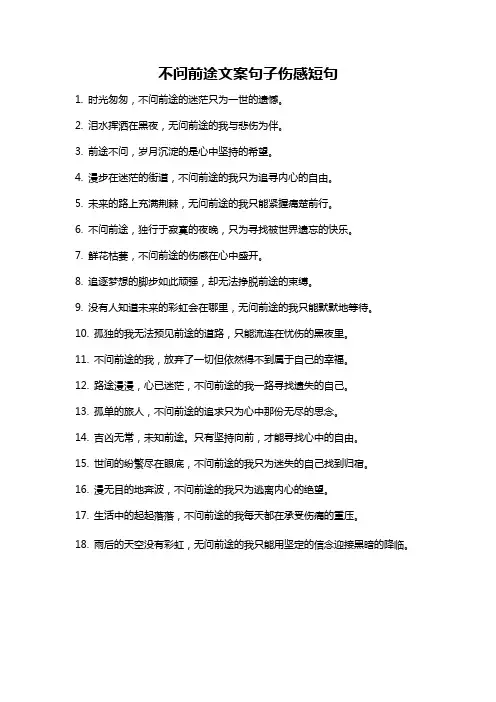 不问前途文案句子伤感短句