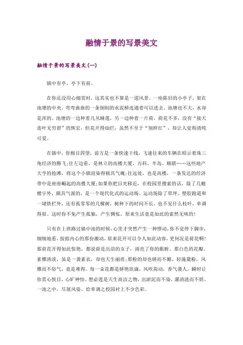 文学_融情于景的写景美文
