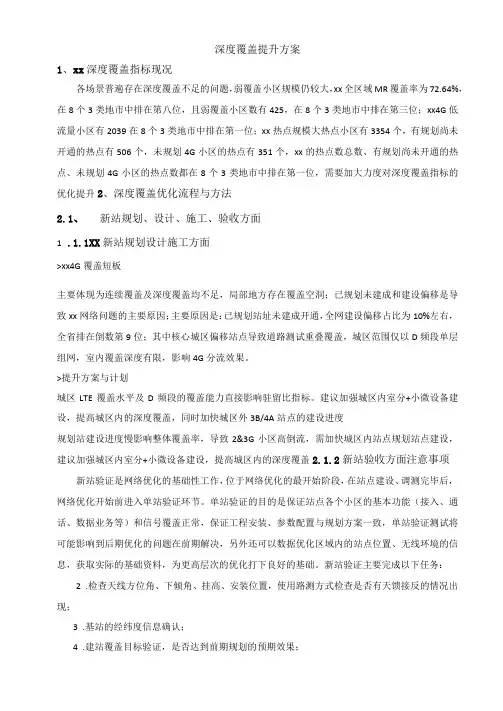 某市LTE深度覆盖提升方案