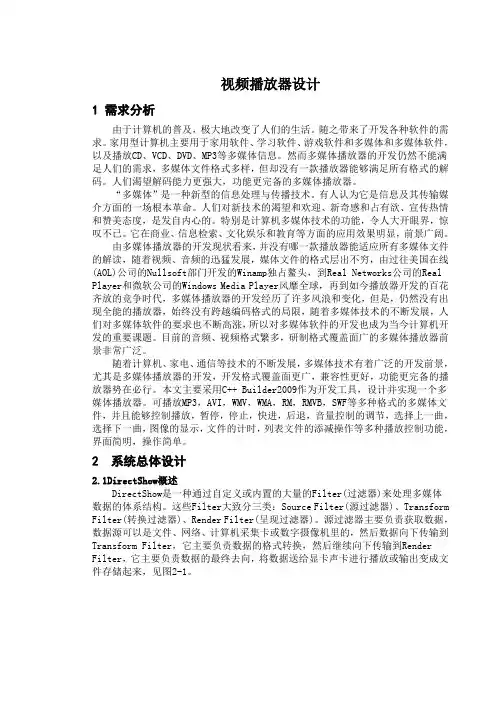 视频播放器设计