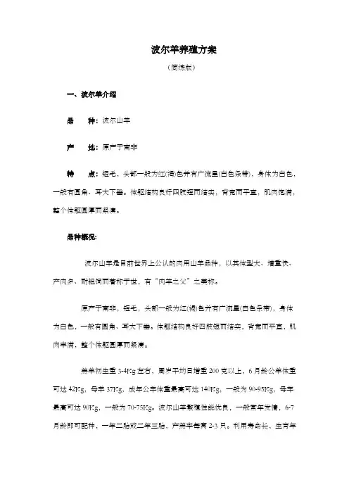 波尔羊养殖方案