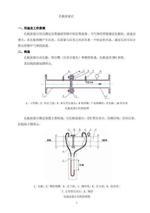 孔板流量计说明书