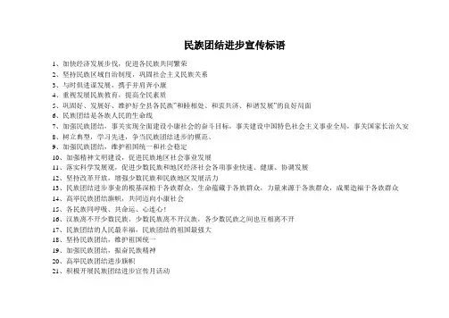 民族团结进步宣传标语