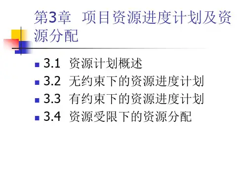 第3章  项目资源进度计划及资源分配