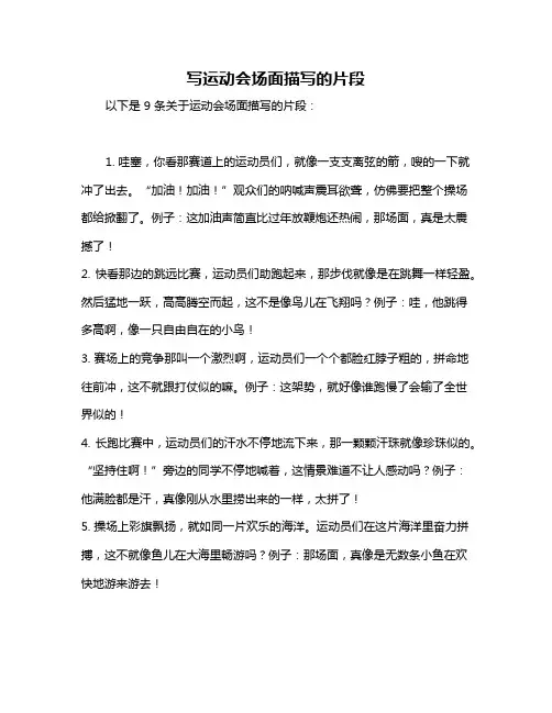 写运动会场面描写的片段