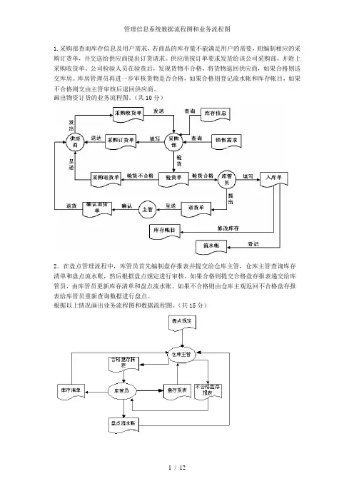 管理信息系统数据流程图和业务流程图