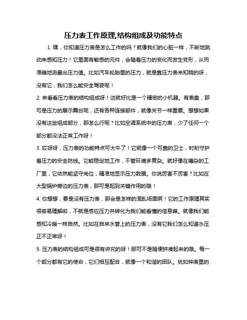 压力表工作原理,结构组成及功能特点