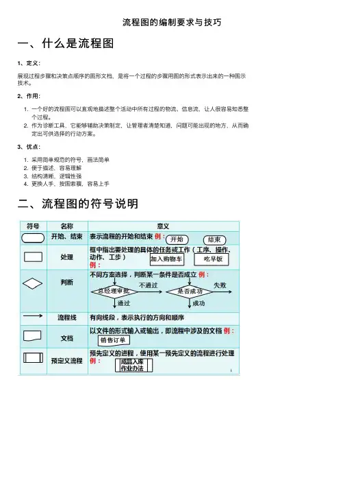 流程图的编制要求与技巧