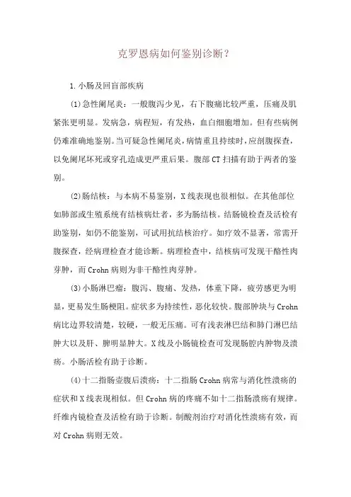 克罗恩病如何鉴别诊断？