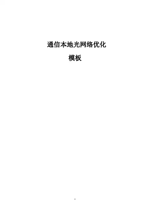通信本地光网络优化模板