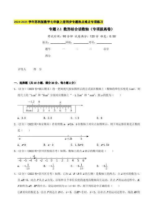 专题2.1 数形结合画数轴(专项拔高卷)学生版-2024-2025学年七年级数学上册真题汇编章节复习