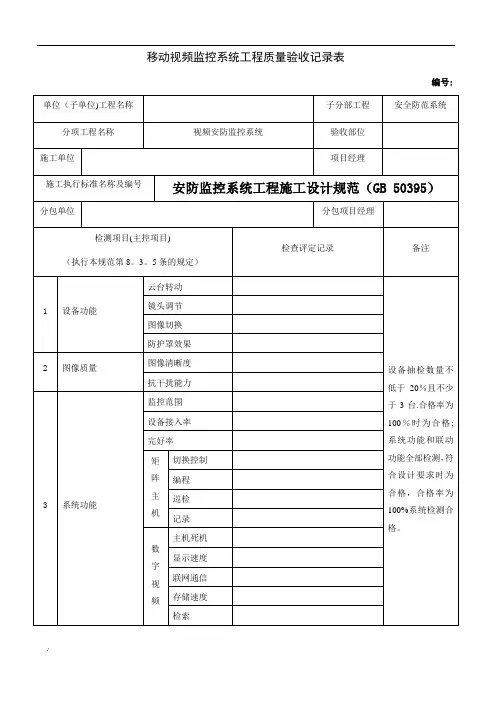 安防监控系统检验批