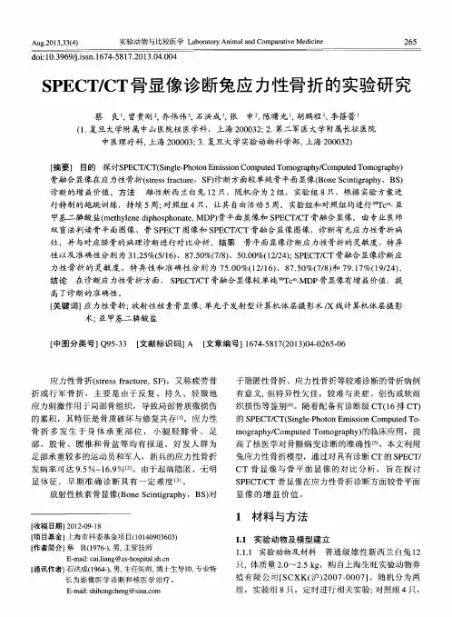 SPECT／CT骨显像诊断兔应力性骨折的实验研究