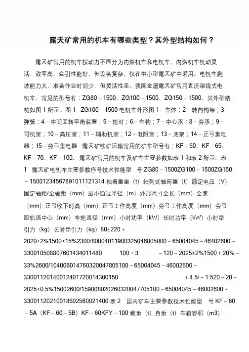 露天矿常用的机车有哪些类型？其外型结构如何？
