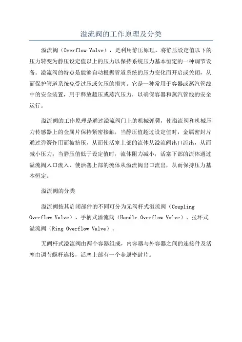 溢流阀的工作原理及分类
