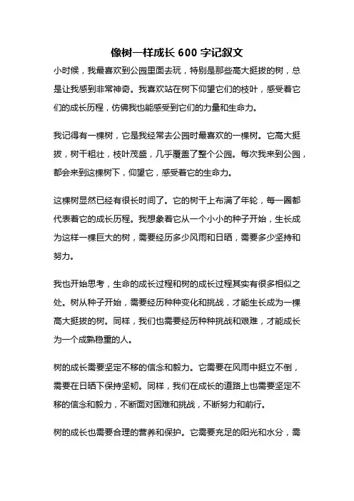 像树一样成长600字记叙文