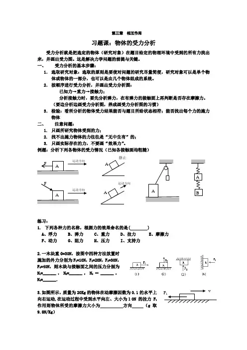 3-1习题课：物体的受力分析