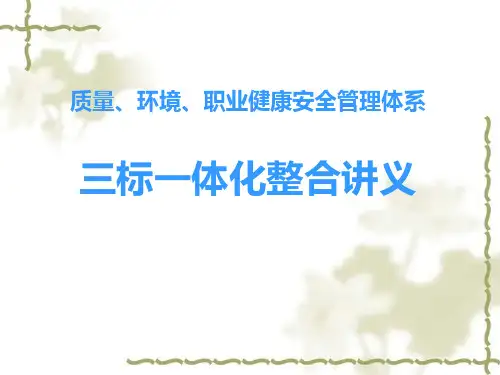 三标一体化整合讲义