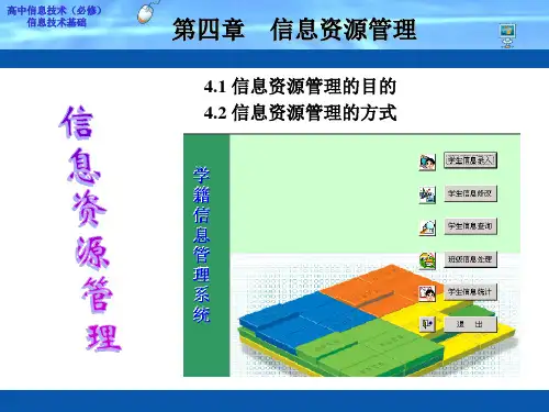 高中信息技术信息资源管理.ppt