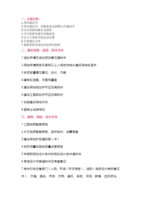 工程准备阶段监理收集的资料