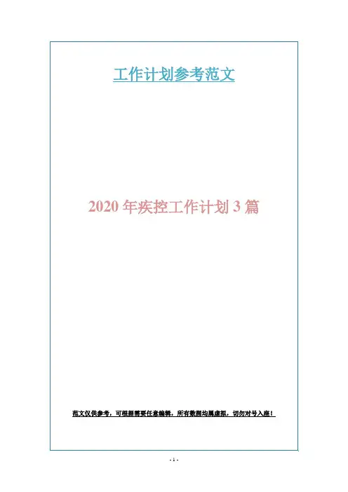 2020年疾控工作计划3篇