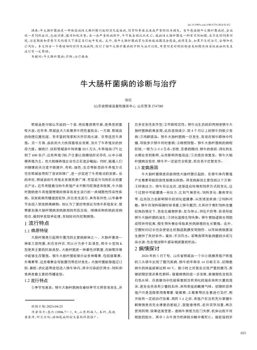 牛大肠杆菌病的诊断与治疗