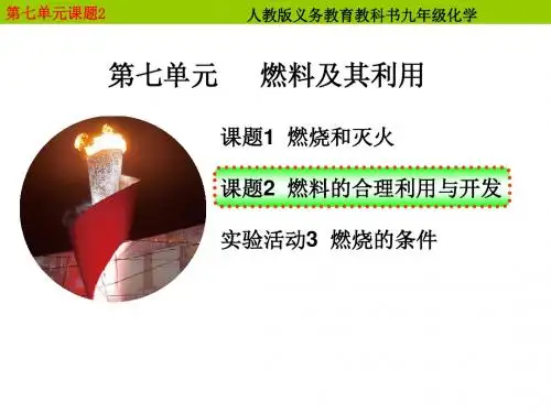 人教版九年级上册 7.2燃料的合理利用和开发(共18张PPT)