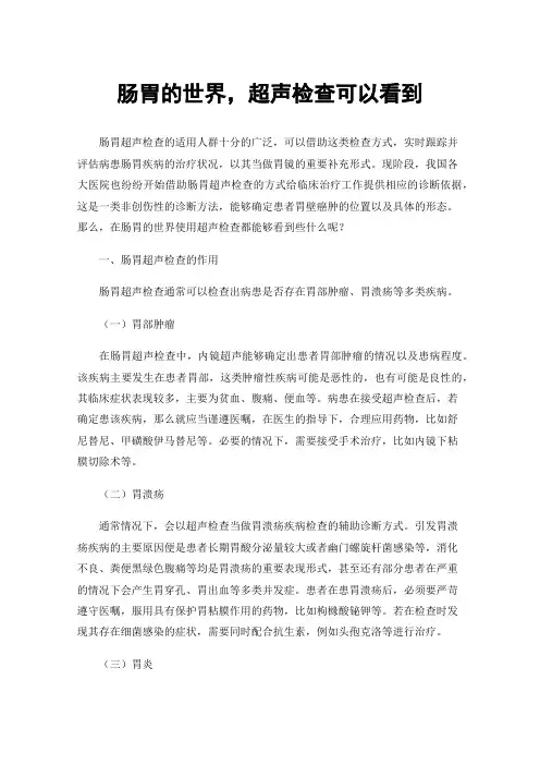 肠胃的世界，超声检查可以看到