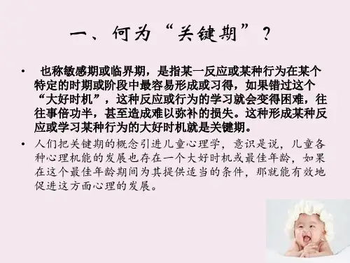 学前儿童心理发展关键期ppt课件