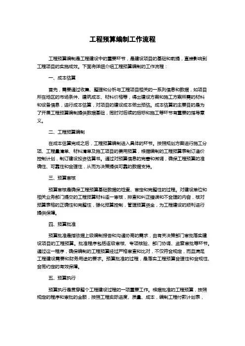 工程预算编制工作流程