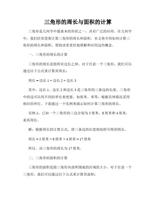 三角形的周长与面积的计算
