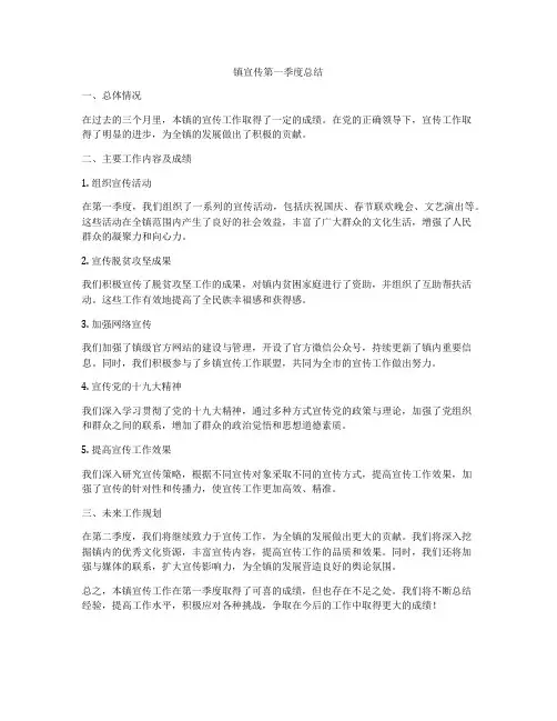 镇宣传第一季度总结