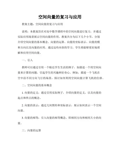 空间向量的复习与应用