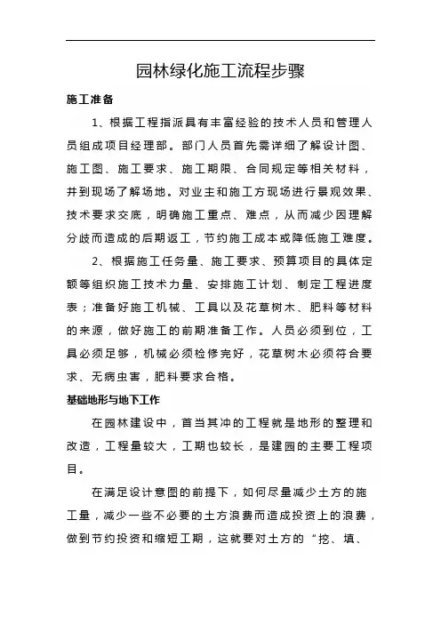 园林绿化施工流程步骤