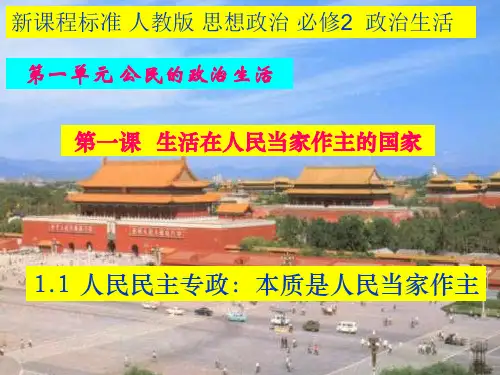 人教版高中政治必修二第一单元1.1 人民民主专政  课件 (共24张PPT)