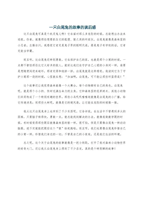 一只白尾兔的故事的读后感