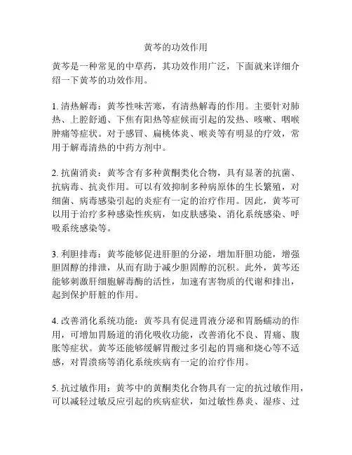 黄芩的功效作用
