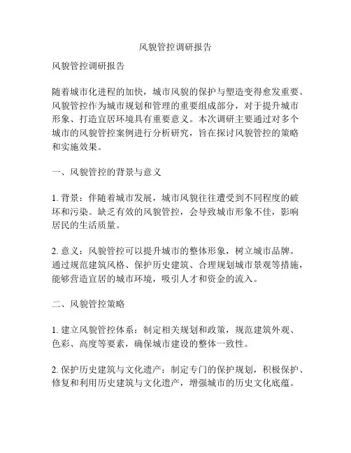 风貌管控调研报告
