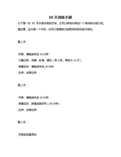 30天训练手册