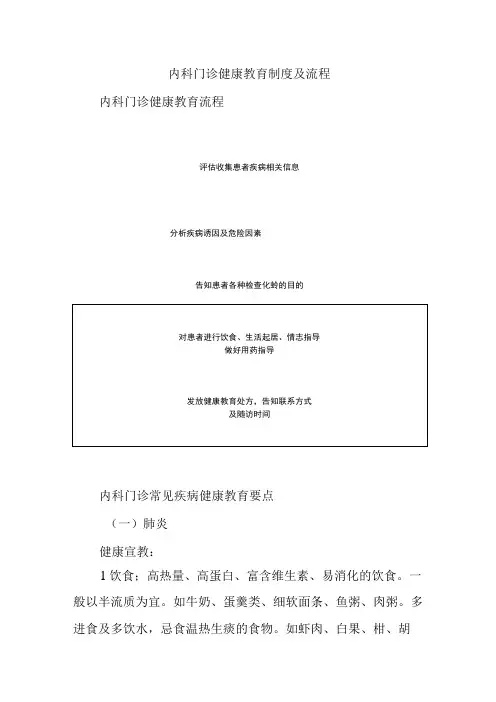 内科门诊健康教育制度及流程