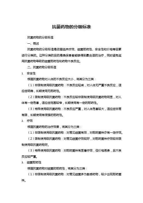 抗菌药物的分级标准