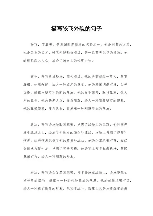 描写张飞外貌的句子