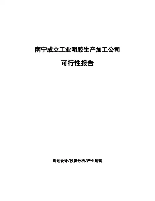 南宁成立工业明胶生产加工公司可行性报告