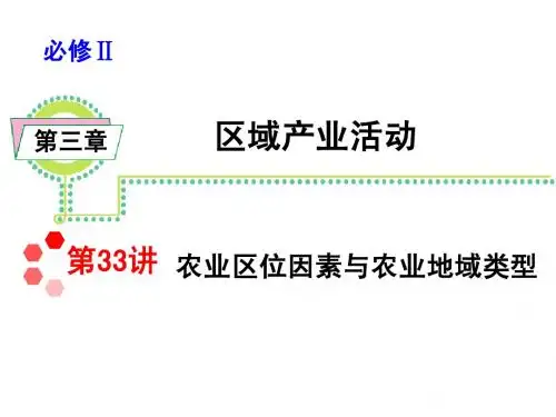 必修2第3章  农业区位因素与农业地域类型