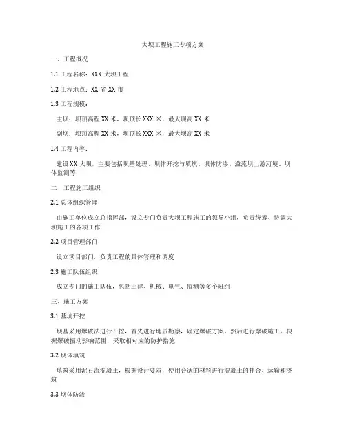 大坝工程施工专项方案