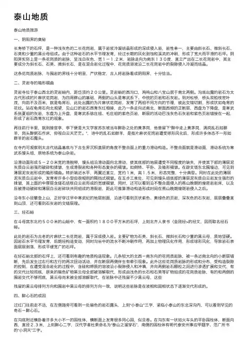 泰山地质——精选推荐