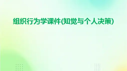 组织行为学课件(知觉与个人决策)
