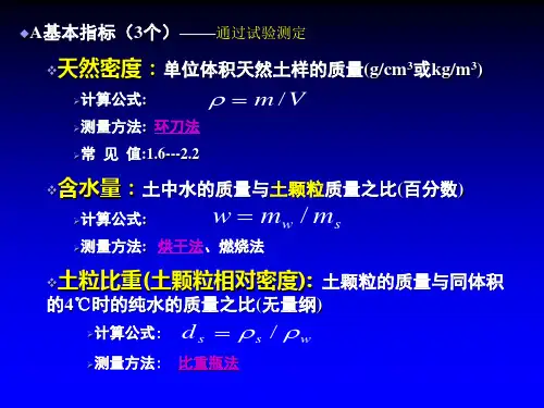 土的物理性质指标换算关系