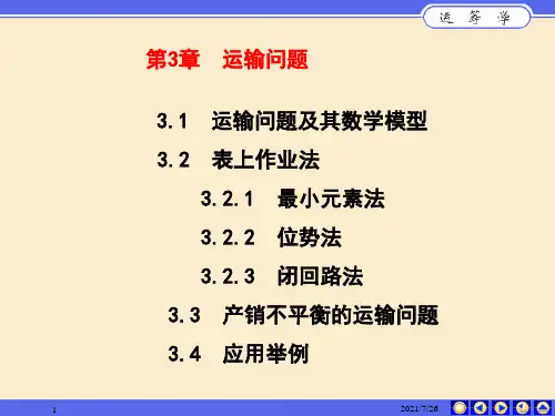 运筹学——运输问题